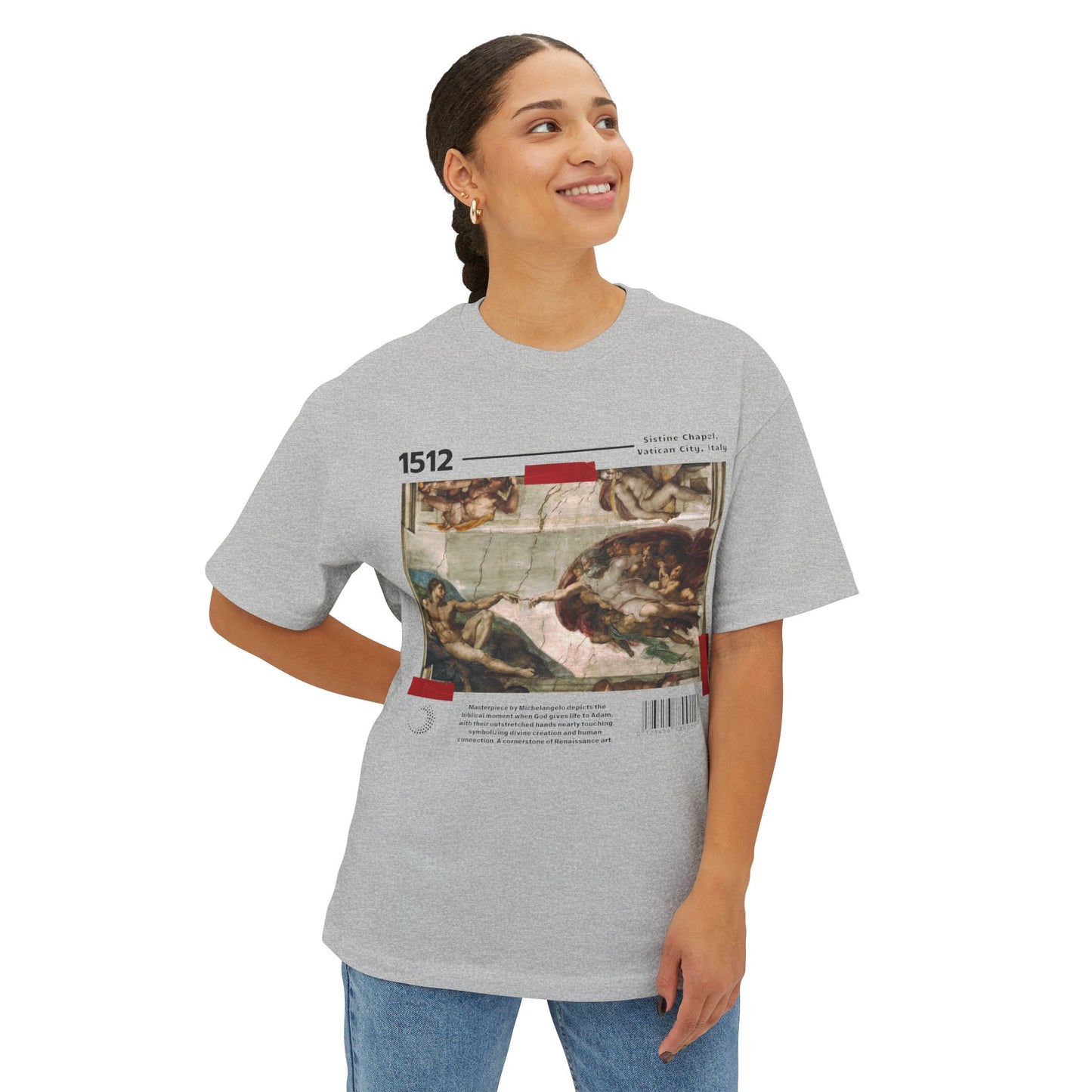 The Creation of Adam - Unisex Oversized Boxy Tee