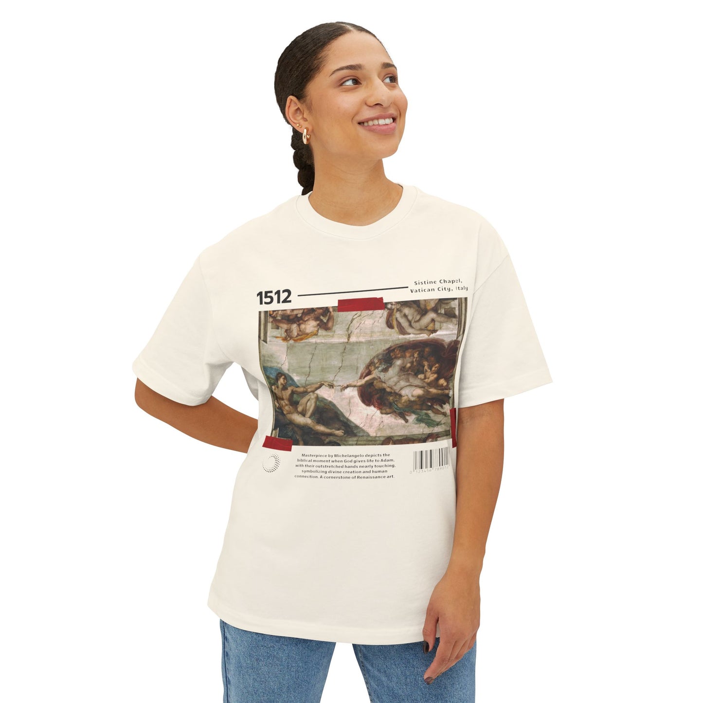 The Creation of Adam - Unisex Oversized Boxy Tee