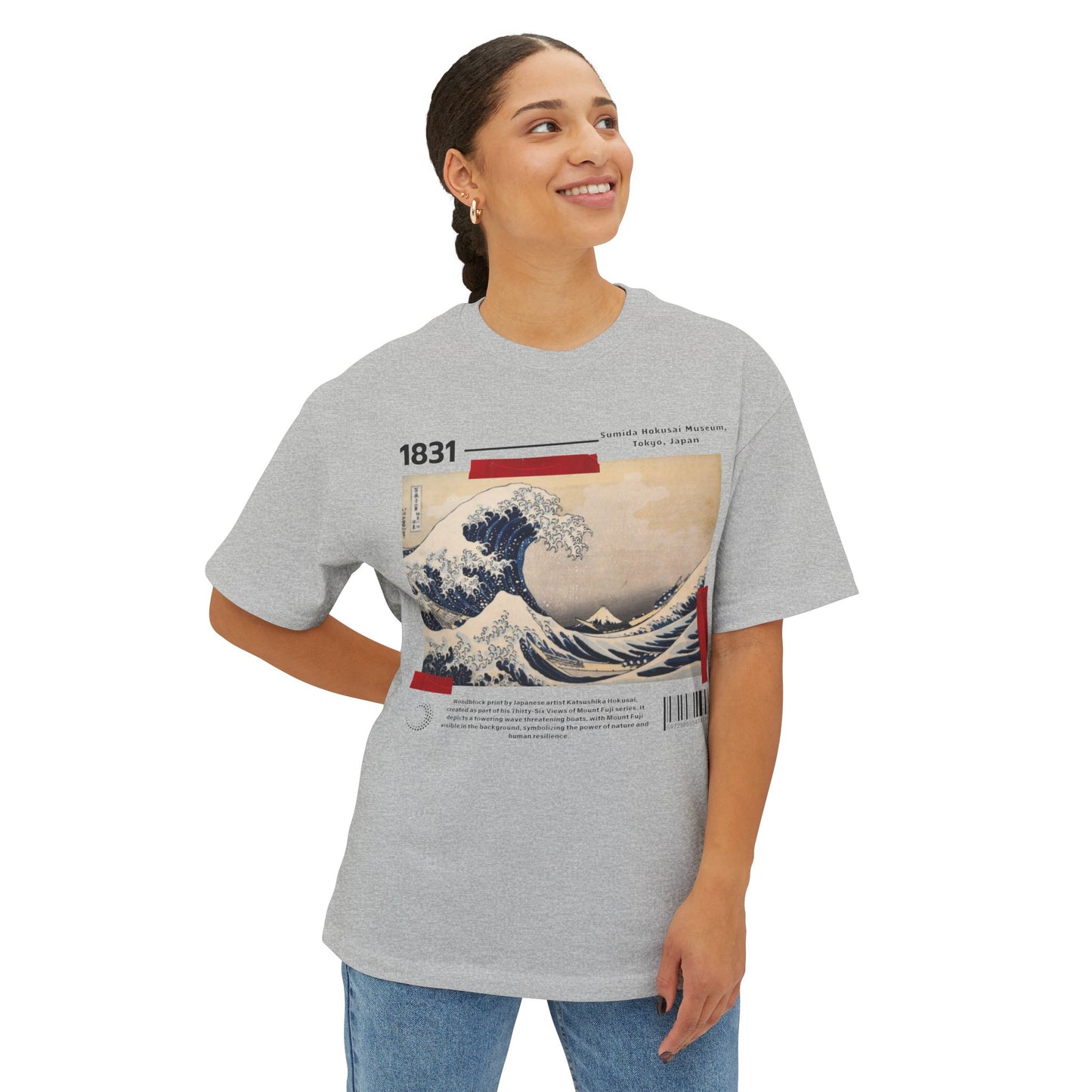 Great Wave of Kanagawa - Unisex Oversized Boxy Tee