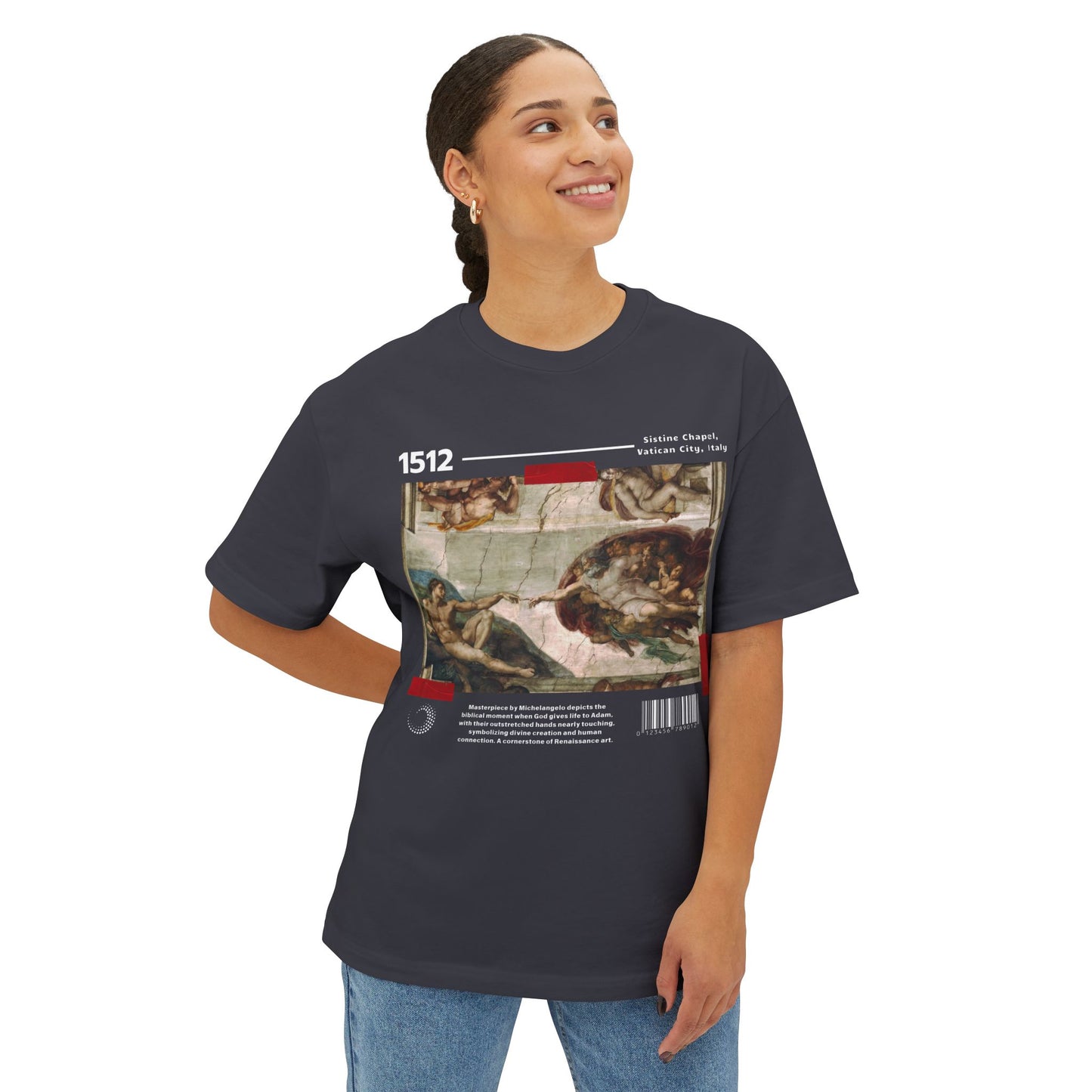 The Creation of Adam - Unisex Oversized Boxy Tee