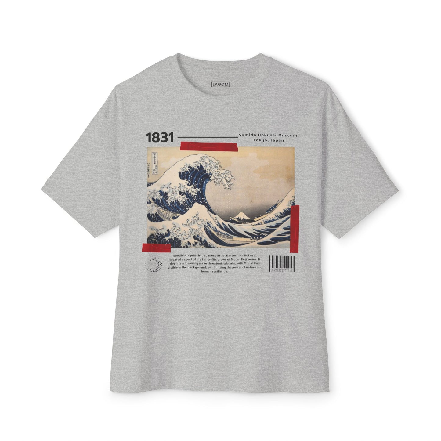 Great Wave of Kanagawa - Unisex Oversized Boxy Tee