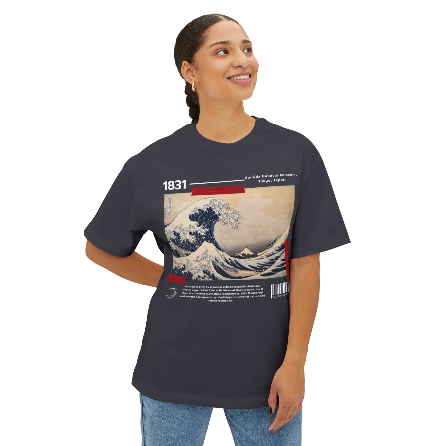 Great Wave of Kanagawa - Unisex Oversized Boxy Tee