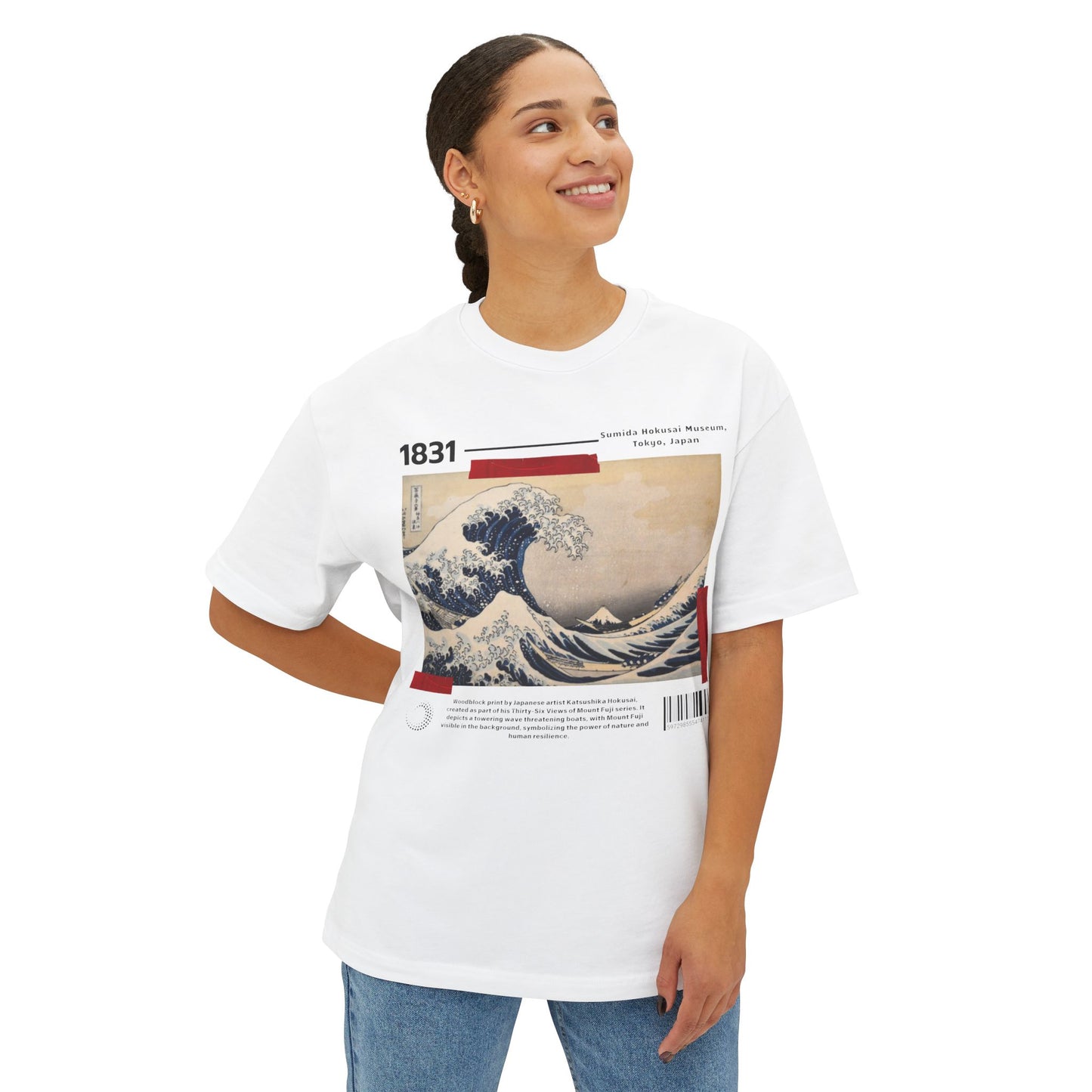Great Wave of Kanagawa - Unisex Oversized Boxy Tee