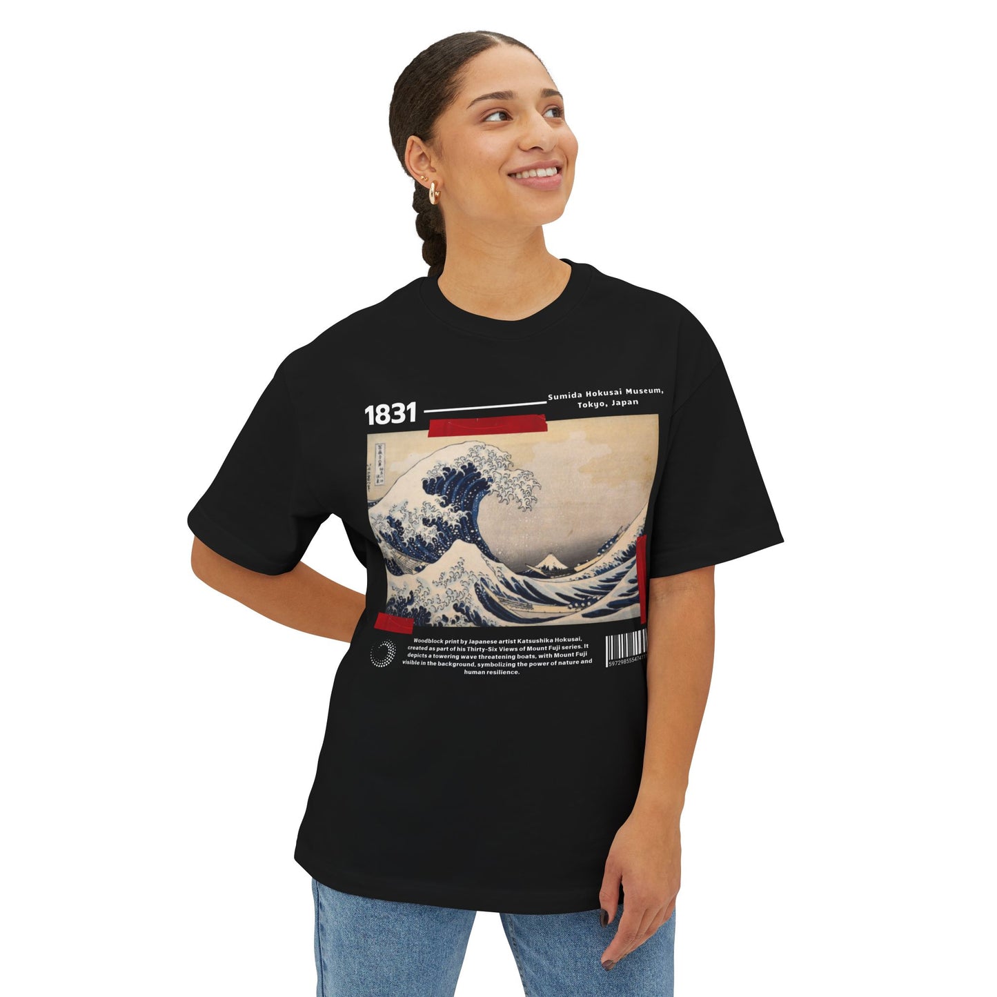 Great Wave of Kanagawa - Unisex Oversized Boxy Tee