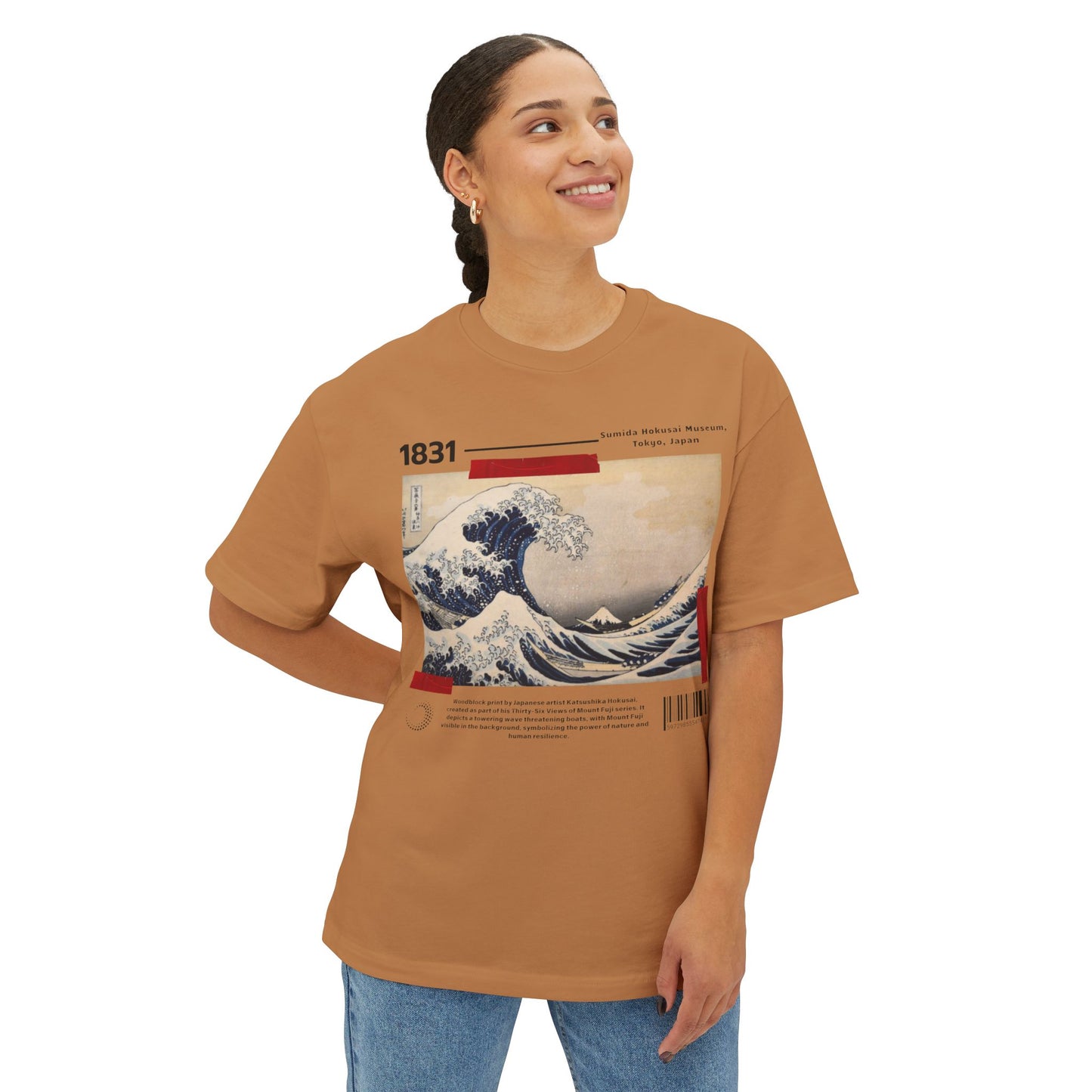 Great Wave of Kanagawa - Unisex Oversized Boxy Tee