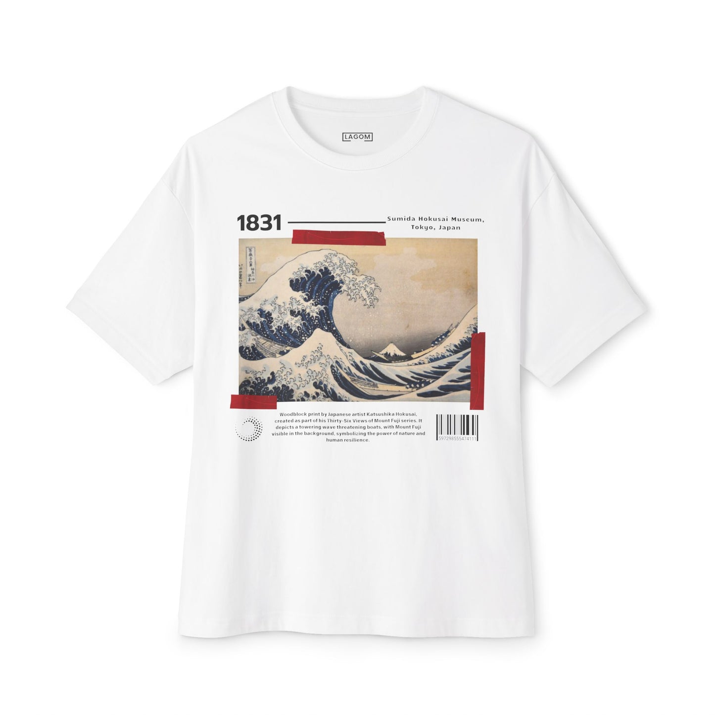 Great Wave of Kanagawa - Unisex Oversized Boxy Tee