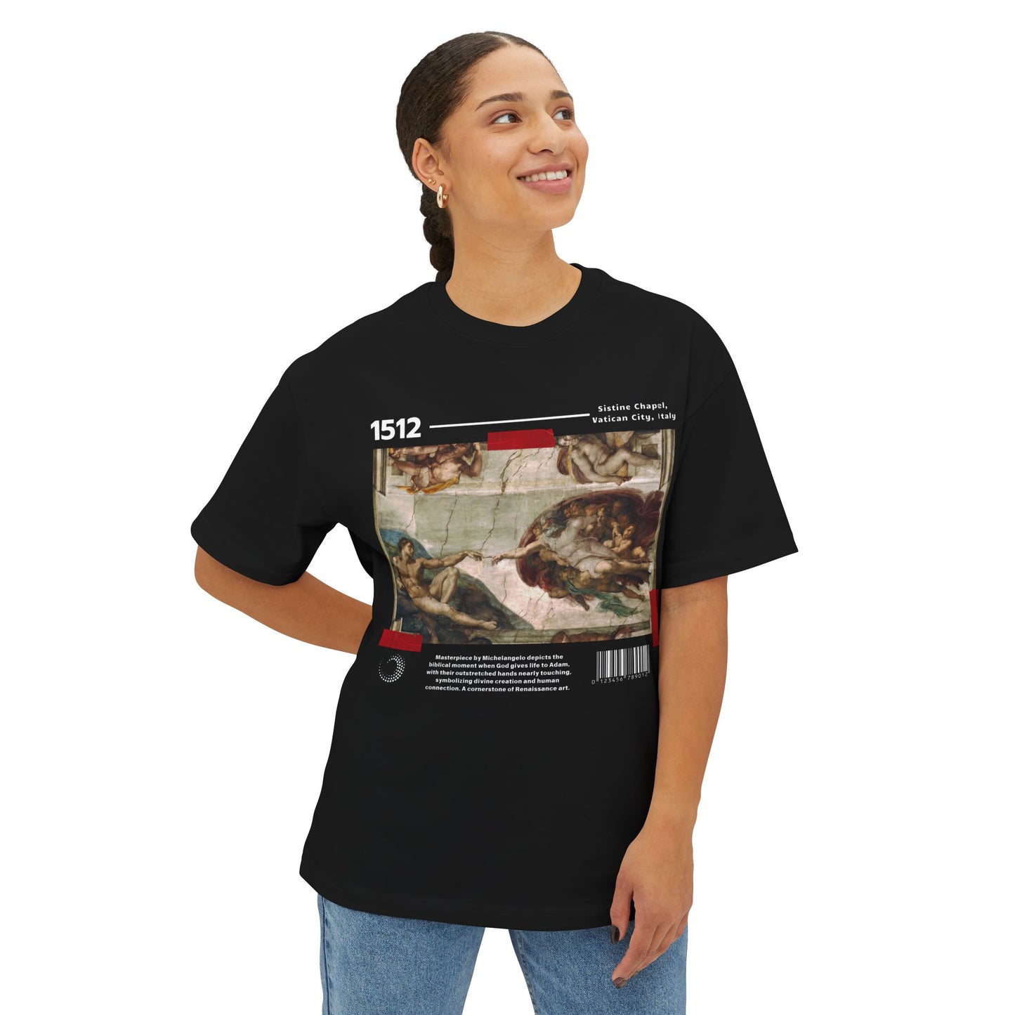 The Creation of Adam - Unisex Oversized Boxy Tee