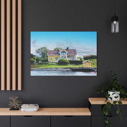 Oslo House By the Fjords, Norway - Matte Canvas Wall Art