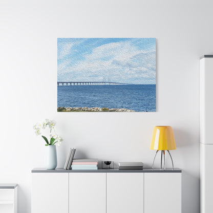 Öresund Bridge, Sweden <-> Denmark - Stretched Matte Wall Decor