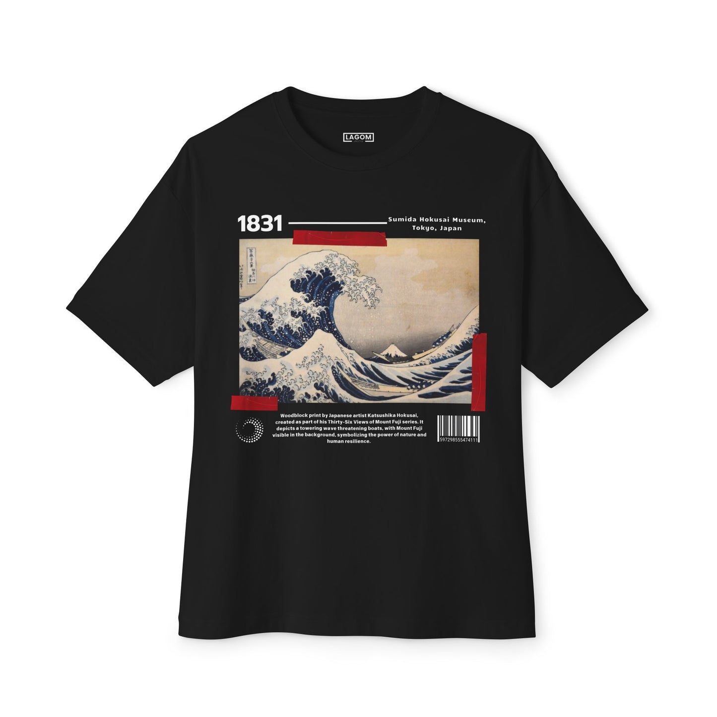 Great Wave of Kanagawa - Unisex Oversized Boxy Tee