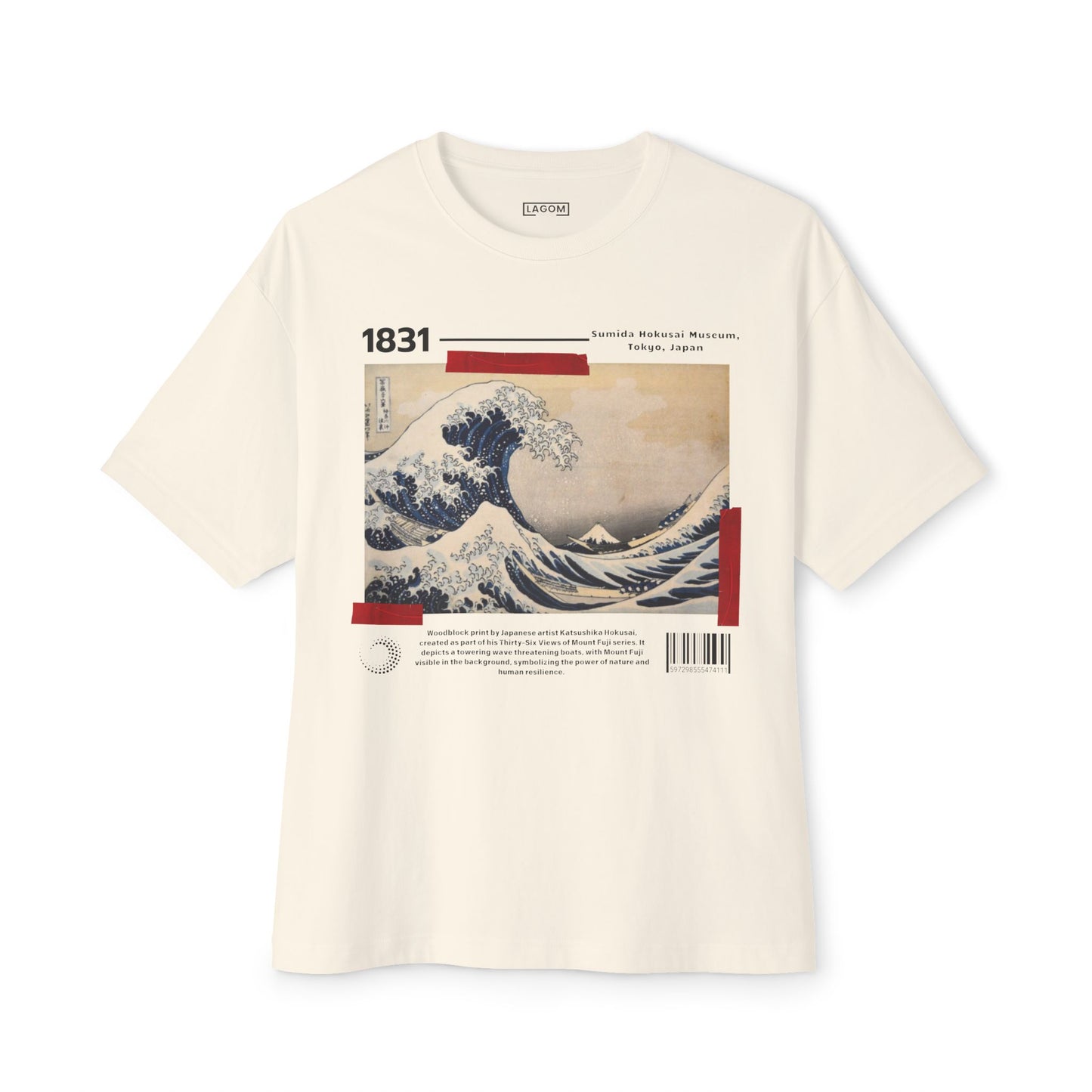 Great Wave of Kanagawa - Unisex Oversized Boxy Tee