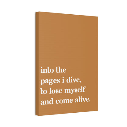 Into the Pages I Dive - Canvas Wall Art