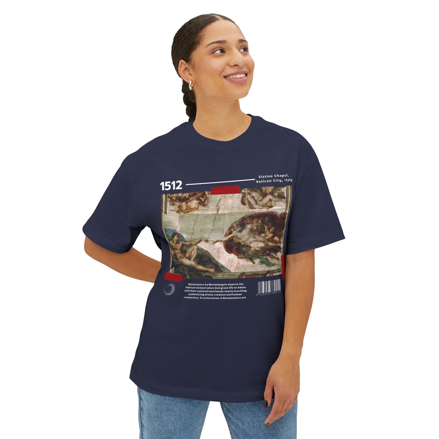 The Creation of Adam - Unisex Oversized Boxy Tee