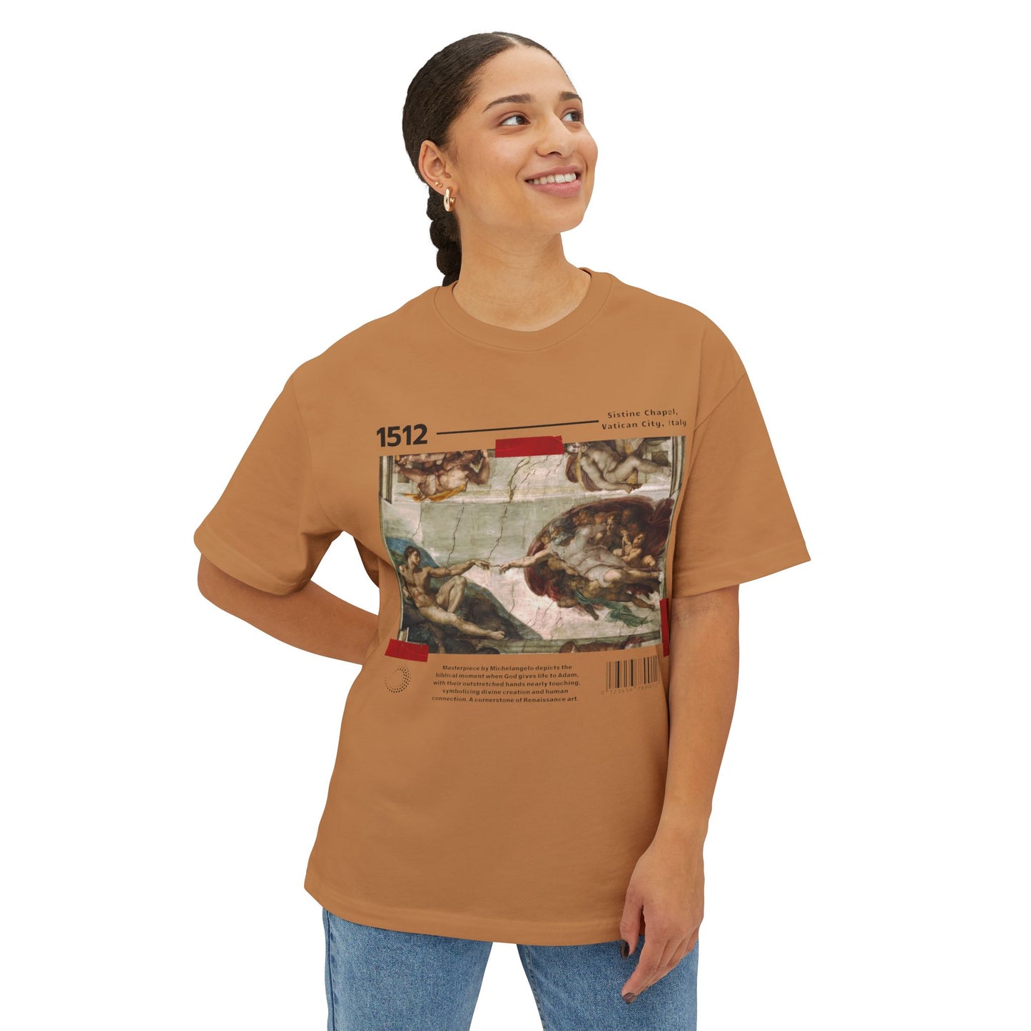 The Creation of Adam - Unisex Oversized Boxy Tee
