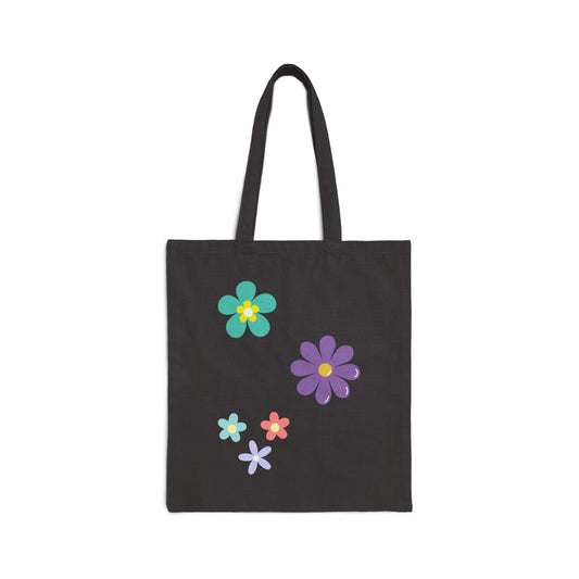 Floral Cotton Canvas Tote Bag