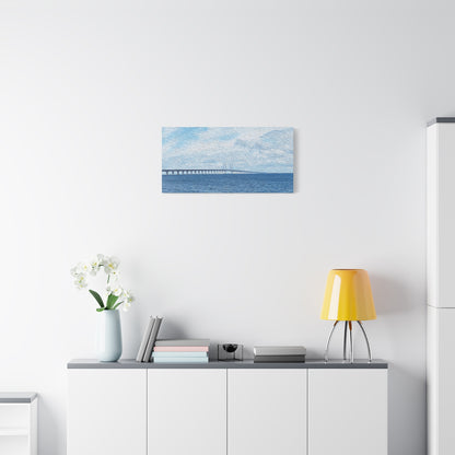 Öresund Bridge, Sweden <-> Denmark - Stretched Matte Wall Decor