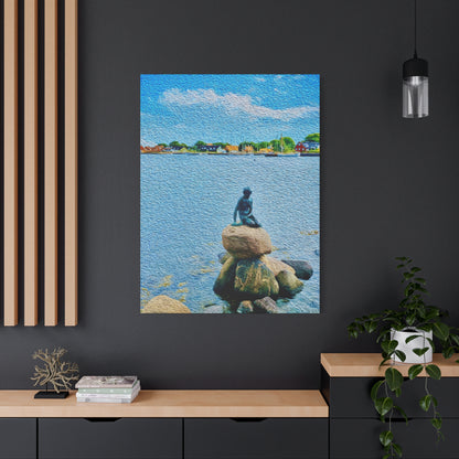 The Little Mermaid, Copenhagen, Denmark - Stretched Matte Wall Decor