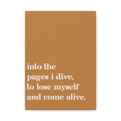 Into the Pages I Dive - Canvas Wall Art