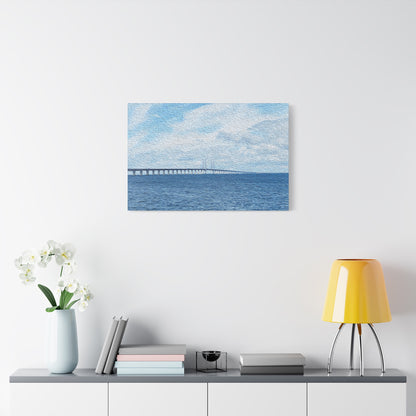 Öresund Bridge, Sweden <-> Denmark - Stretched Matte Wall Decor