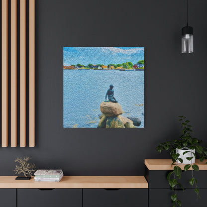 The Little Mermaid, Copenhagen, Denmark - Stretched Matte Wall Decor