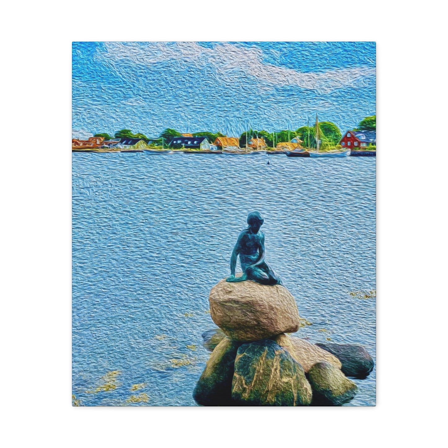 The Little Mermaid, Copenhagen, Denmark - Stretched Matte Wall Decor