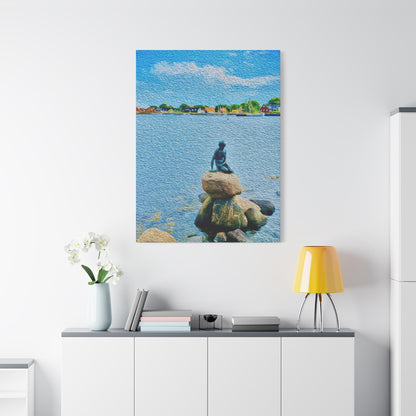 The Little Mermaid, Copenhagen, Denmark - Stretched Matte Wall Decor