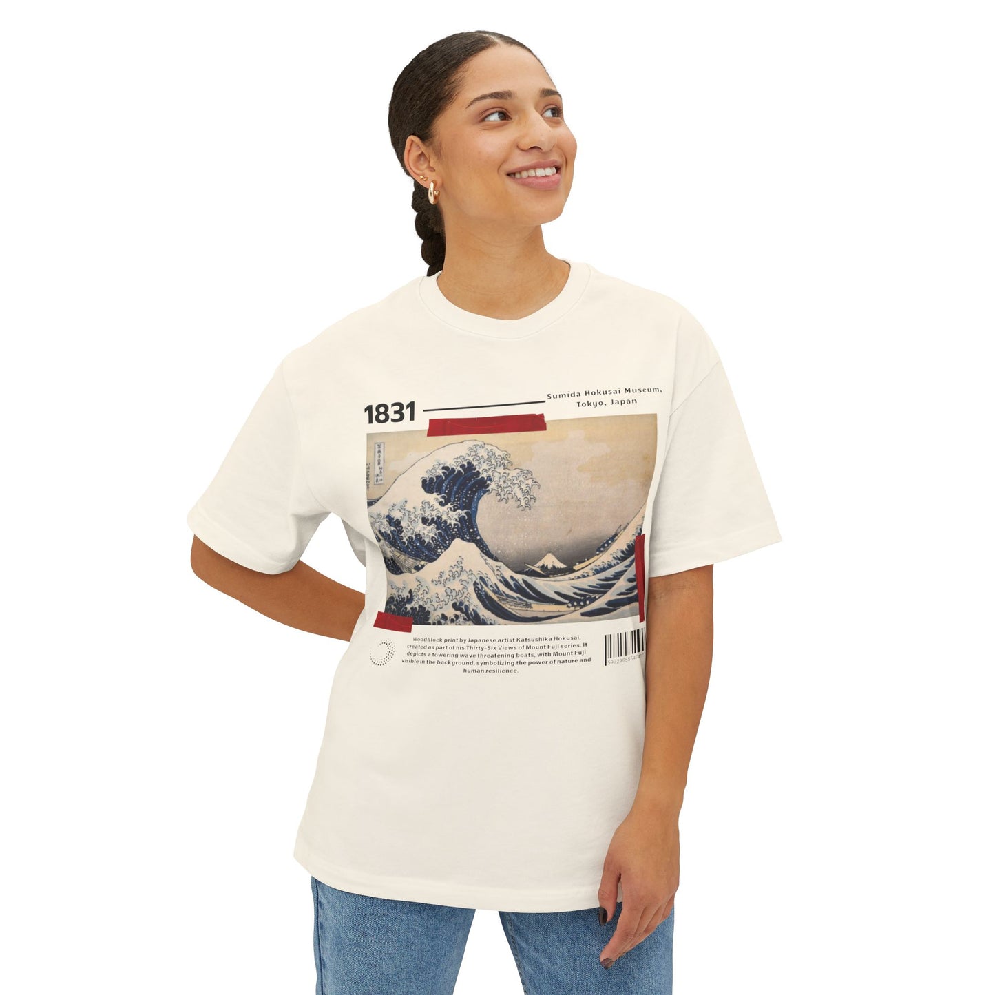 Great Wave of Kanagawa - Unisex Oversized Boxy Tee