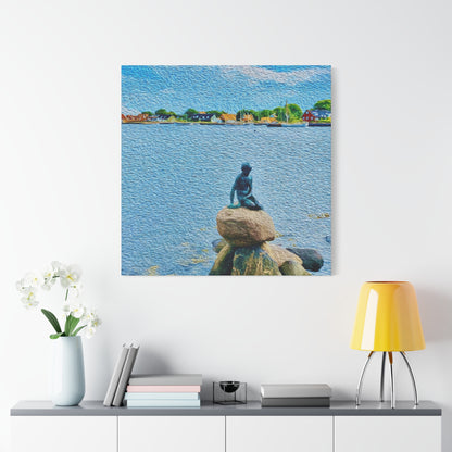 The Little Mermaid, Copenhagen, Denmark - Stretched Matte Wall Decor