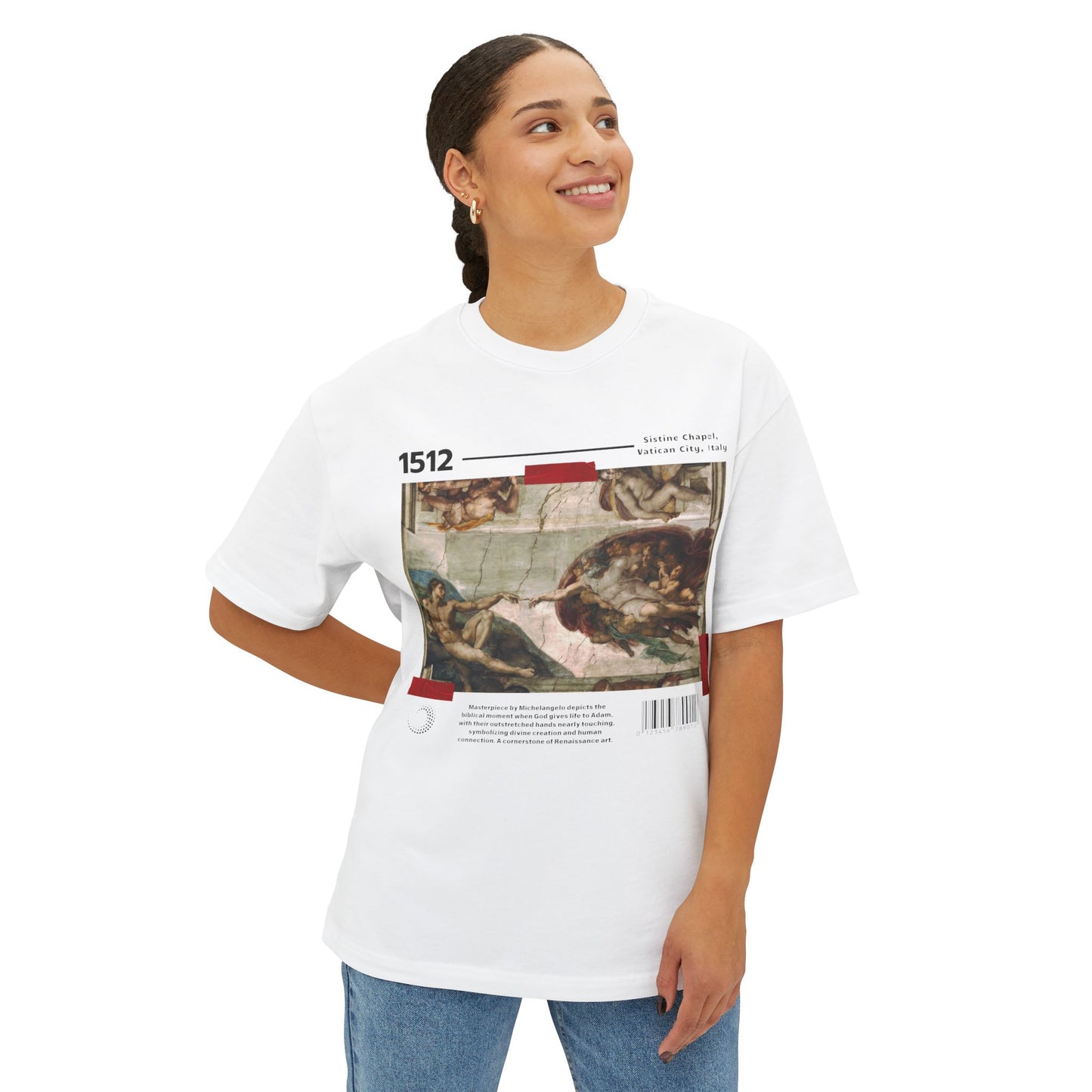 The Creation of Adam - Unisex Oversized Boxy Tee