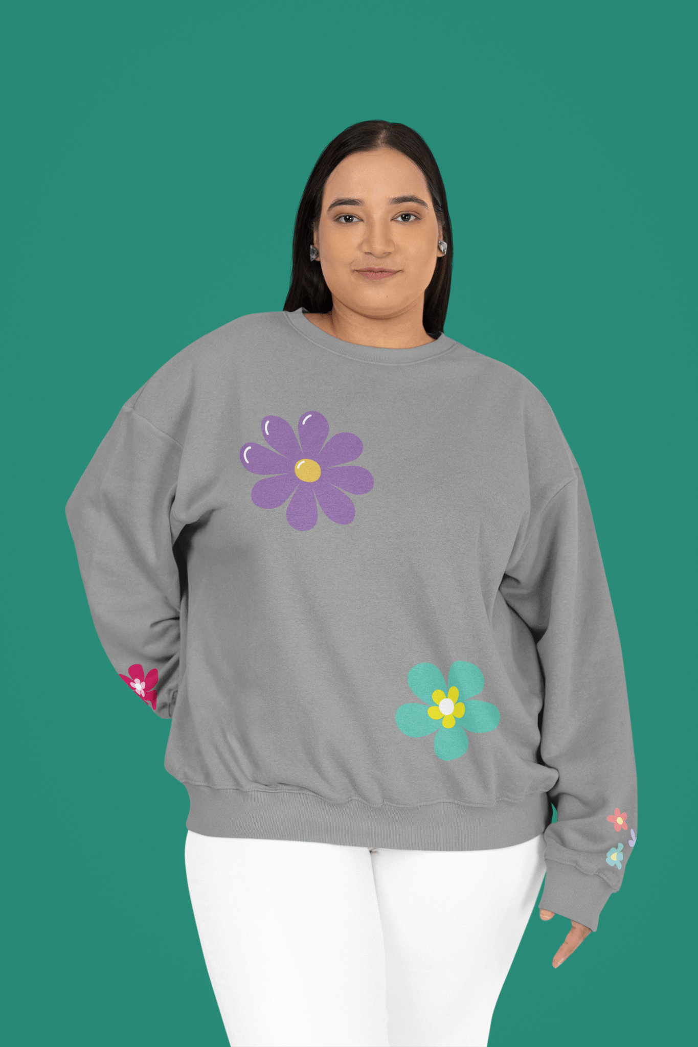 Colorful Floral - Crewneck Sweatshirt