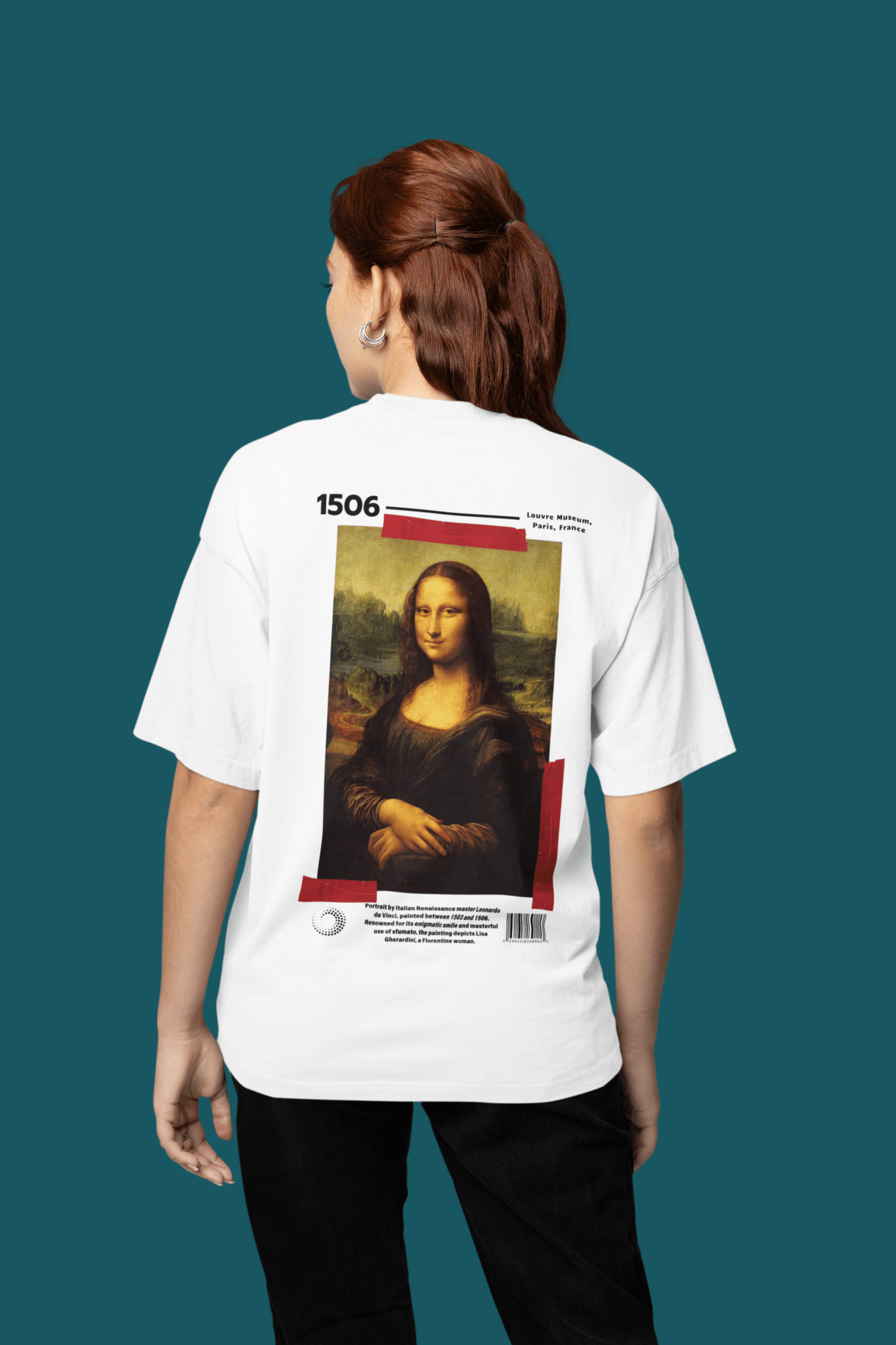 Mona Lisa - Unisex Oversized Boxy Tee