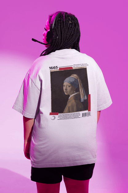 Girl with a Pearl Earring - Unisex Oversized Boxy Tee