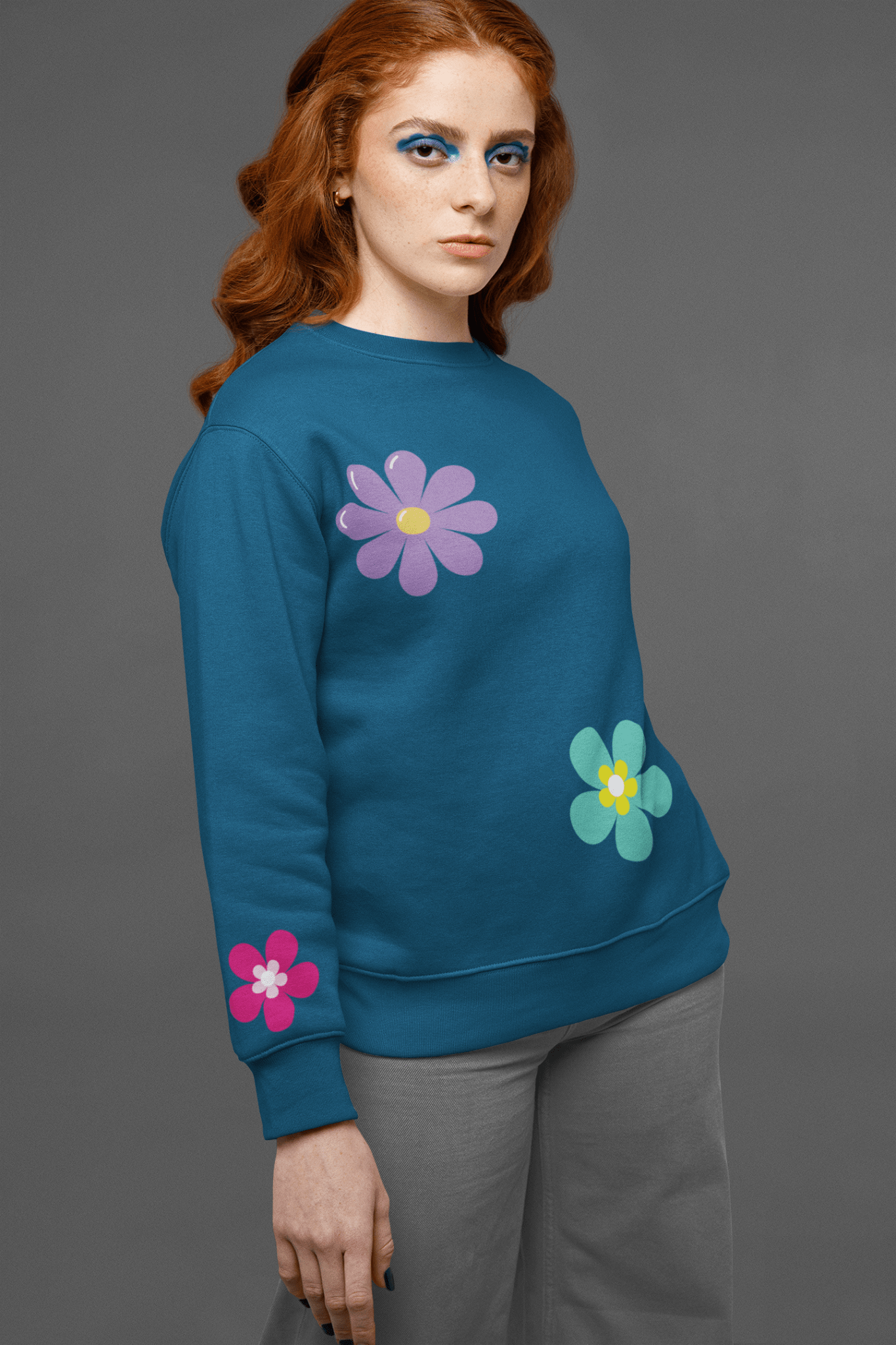 Colorful Floral - Crewneck Sweatshirt